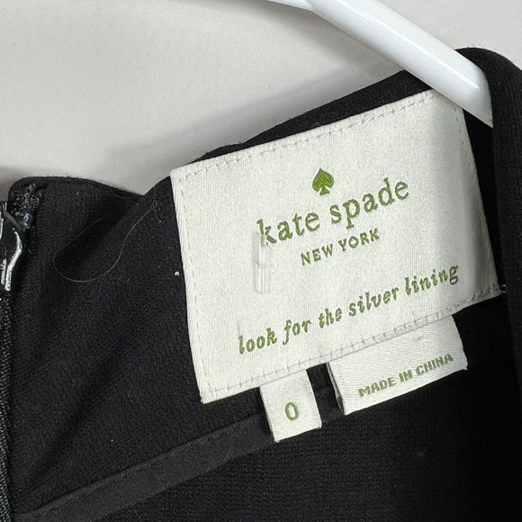 Kate Spade Black Sleeveless Gwendolyn Sheath Ponte Dress Size 0 - Picture 7 of 11
